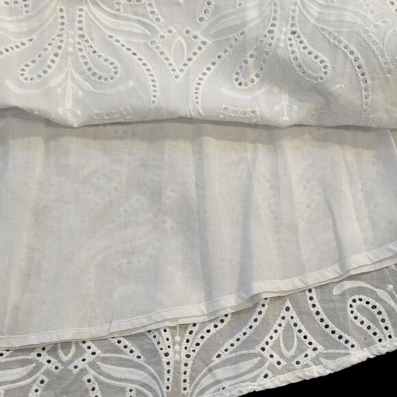 J. Mclaughlin Womens Cotton Eyelet Long A-Line Skirt White Size 8 Lined - Picture 8 of 13